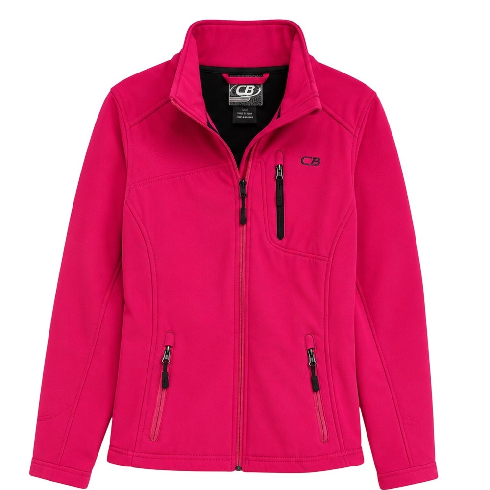 CB Sports Womens Berry Pink Softshell Fleece Lined Full Zip Jacket Large - Picture 1 of 10